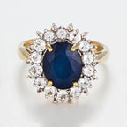 Bague "Soleil Bleu" - Or Jaune 375/1000