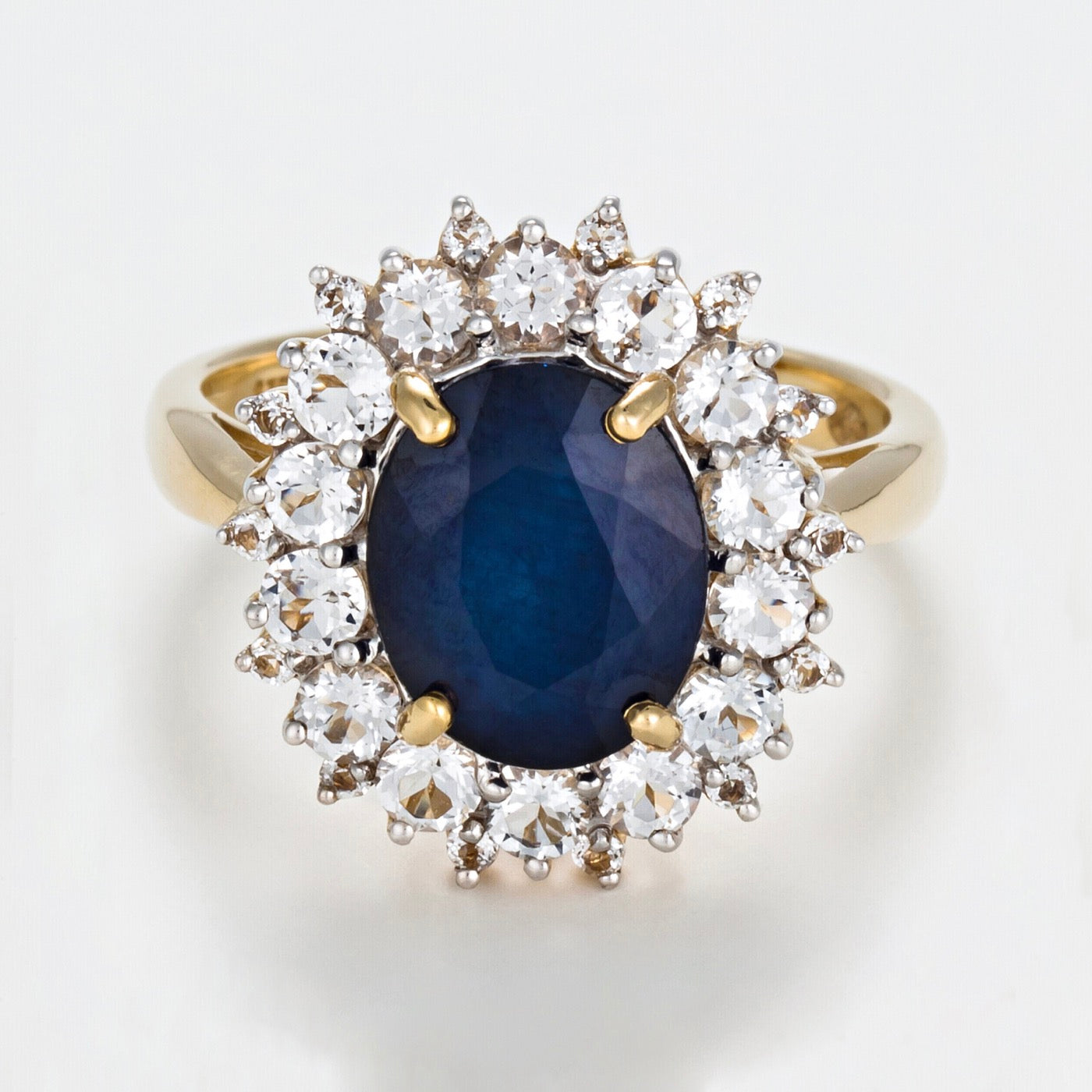 Bague "Soleil Bleu" - Or Jaune 375/1000