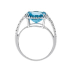 Anillo "Divino Topacio 10" D0.10Ct/32 + Topacio 4.5/1 - Oro blanco 375/1000