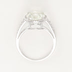 "Green Amethyst Oval" Ring - 375/1000 White Gold