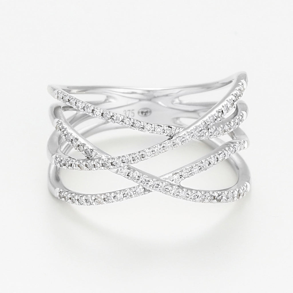 “Luminous Interlacing” Ring – White Gold