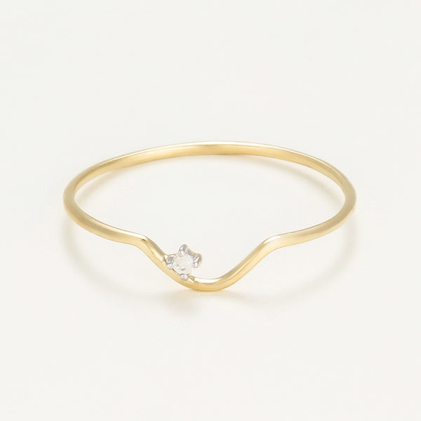 Anillo de diamantes "Modesty" 0.01Ct/1 - Oro amarillo