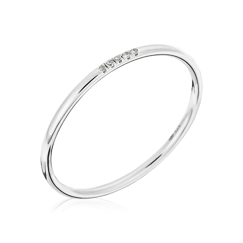 “Alliance Humility” Ring D0.02Ct/5 – 375/1000 White Gold