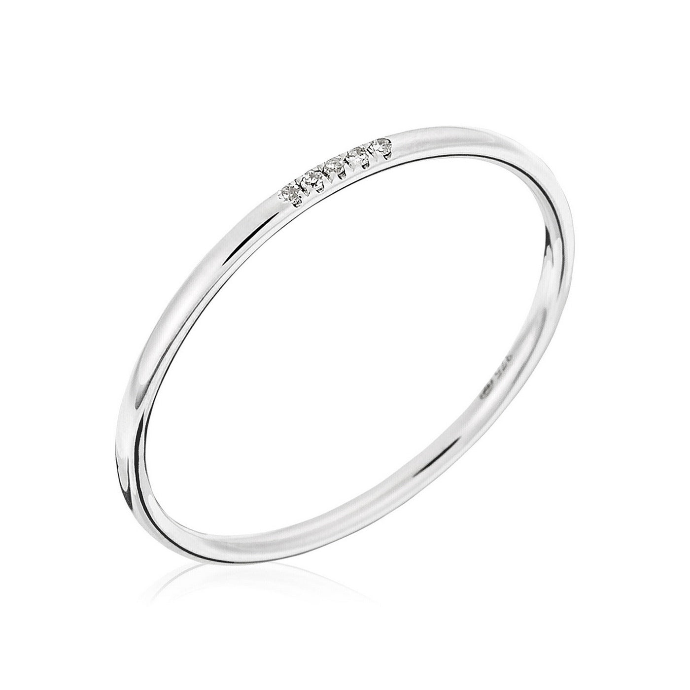 “Alliance Humility” Ring D0.02Ct/5 – 375/1000 White Gold