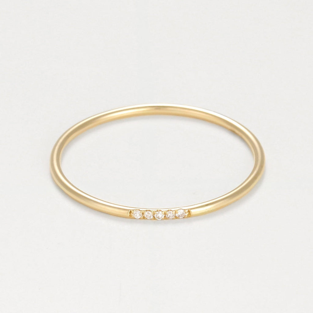 Bague "Alliance Humilité" Diamants 0,02Ct/5 - Or Jaune