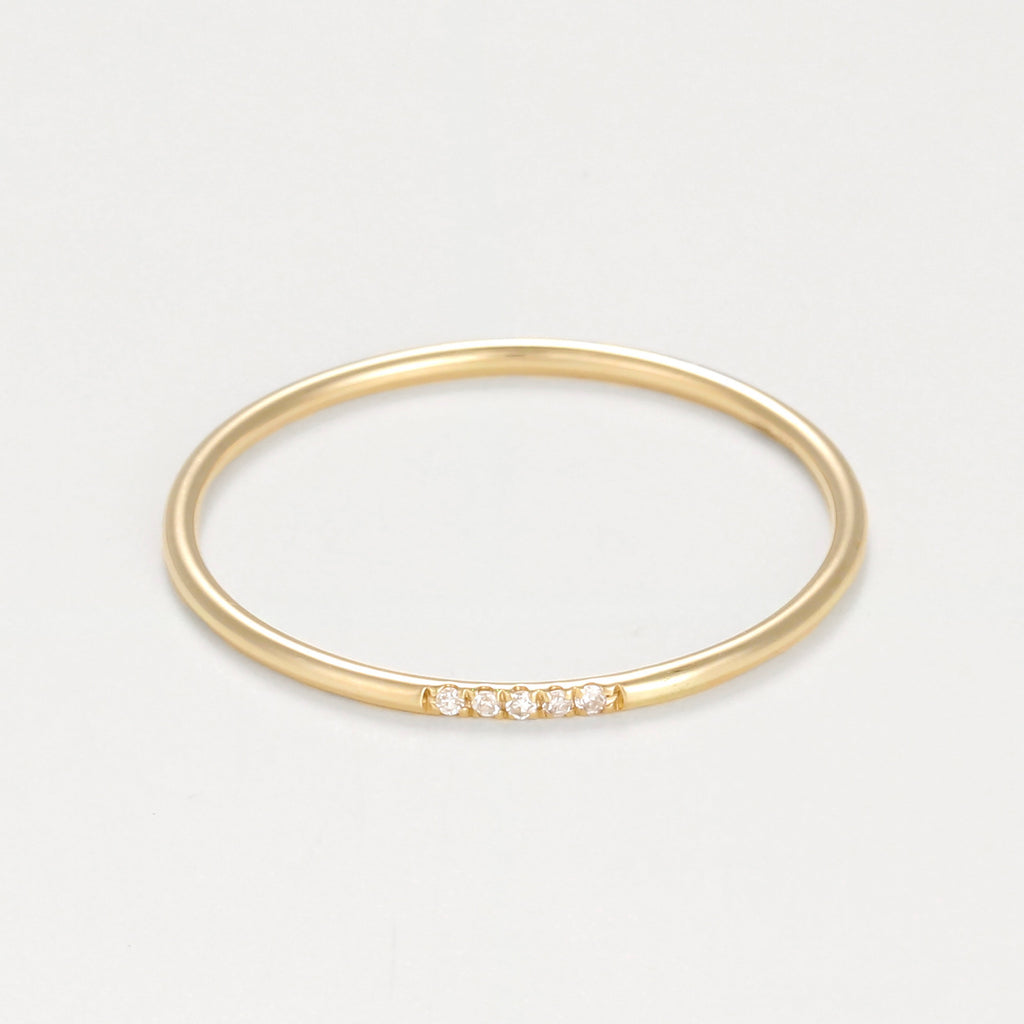 Bague "Alliance Humilité" Diamants 0,02Ct/5
