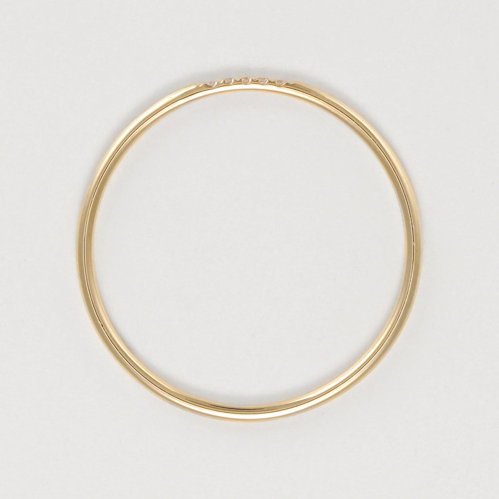 Anillo “Alianza Humildad” Diamantes 0.02Ct/5 – Oro amarillo 375/1000