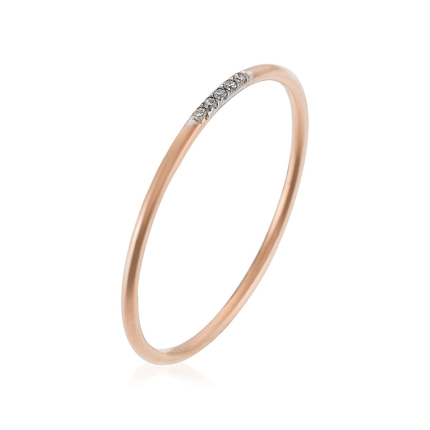 Anillo "Alianza Humildad" D0.02Ct/5 - Oro Rosa 375/1000