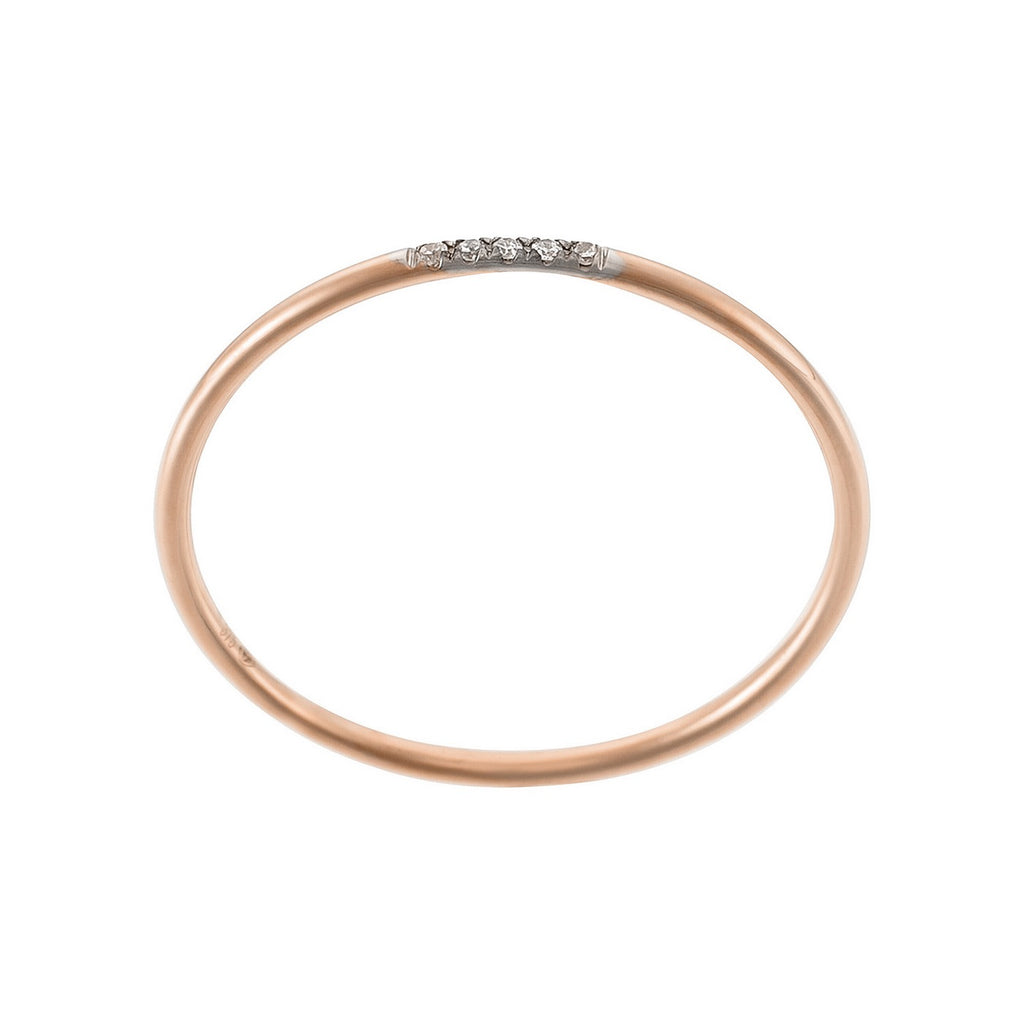 Anillo "Alianza Humildad" D0.02Ct/5 - Oro Rosa 375/1000