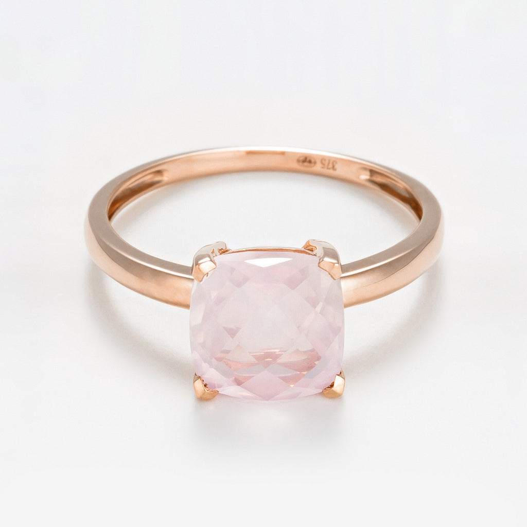 Anillo "Cuarzo Único" Cuarzo Rosa 2.10Ct/1 - Oro Rosa 375/1000