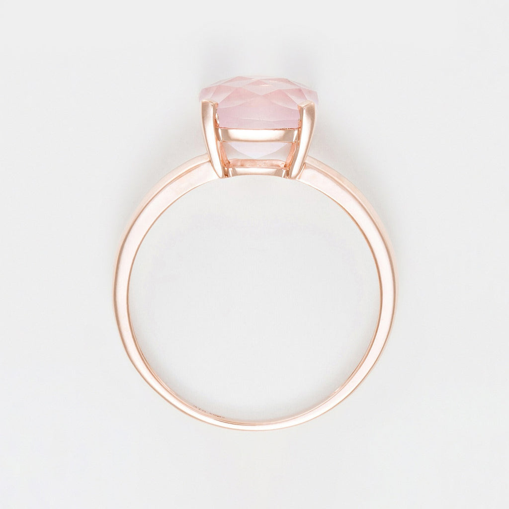 Anillo "Cuarzo Único" Cuarzo Rosa 2.10Ct/1 - Oro Rosa 375/1000