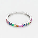 "Colorful Love" ring E0.04/2 R0.08/3 S0.13/5 Os0.06/3 Ps0.08/3 Ys0.07/2 - 375/1000 White Gold