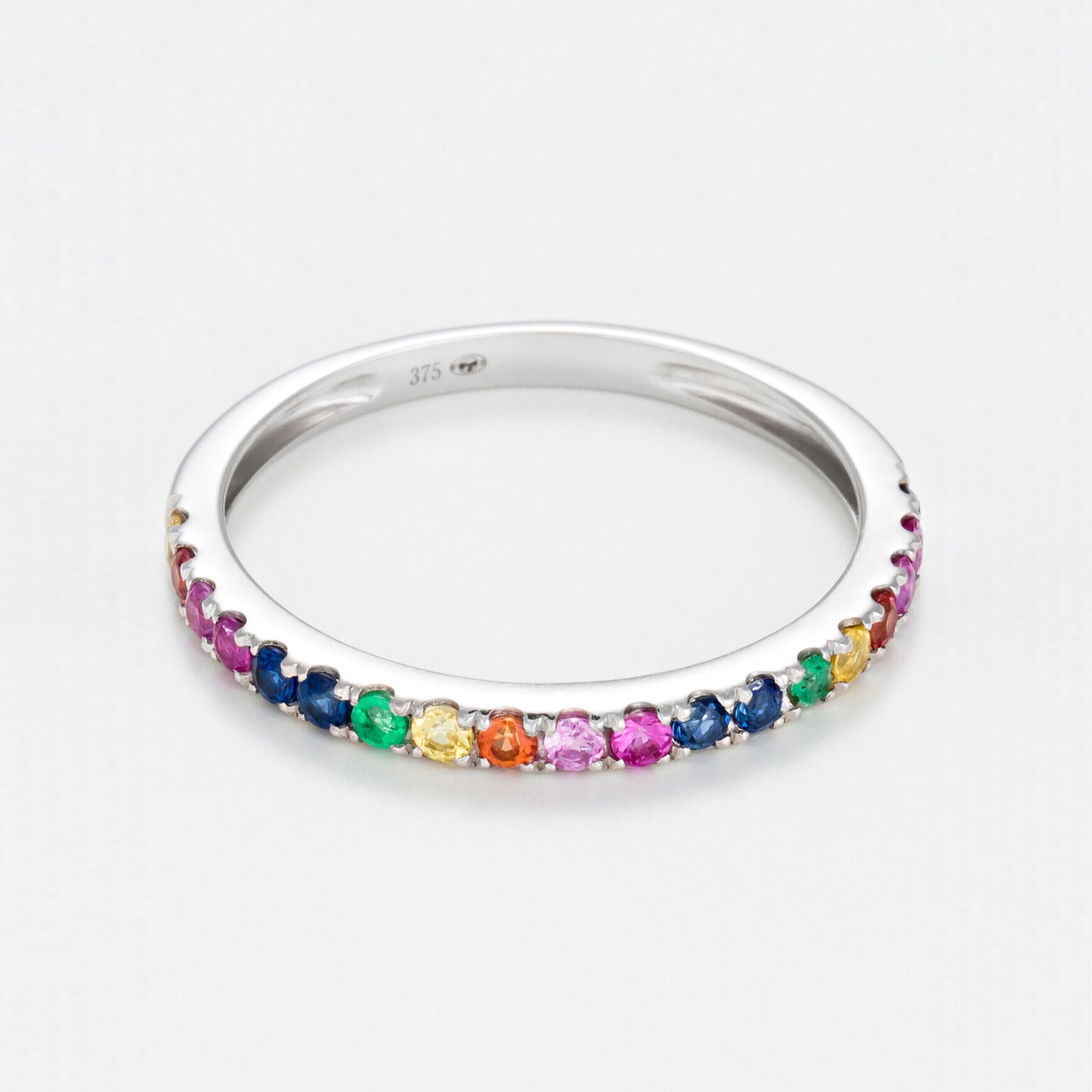 "Colorful Love" ring E0.04/2 R0.08/3 S0.13/5 Os0.06/3 Ps0.08/3 Ys0.07/2 - 375/1000 White Gold