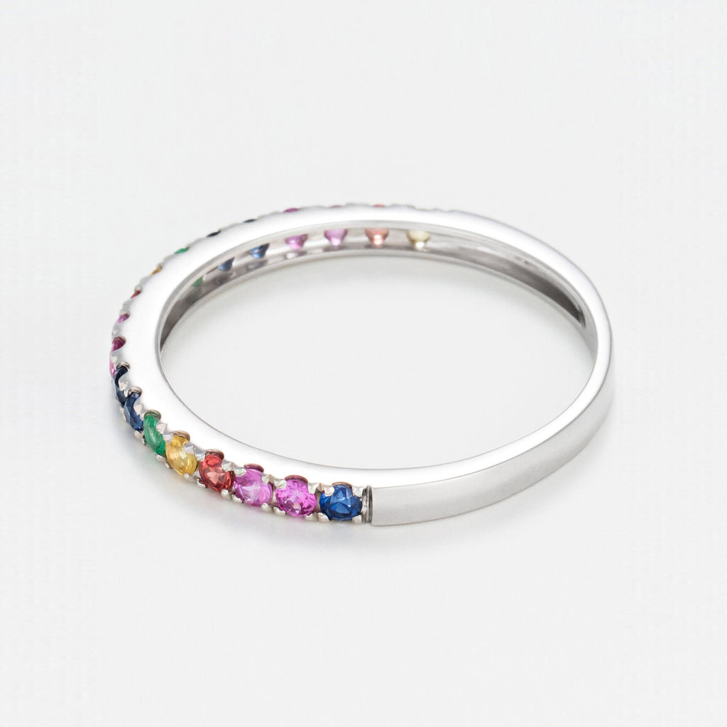 "Colorful Love" ring E0.04/2 R0.08/3 S0.13/5 Os0.06/3 Ps0.08/3 Ys0.07/2 - 375/1000 White Gold