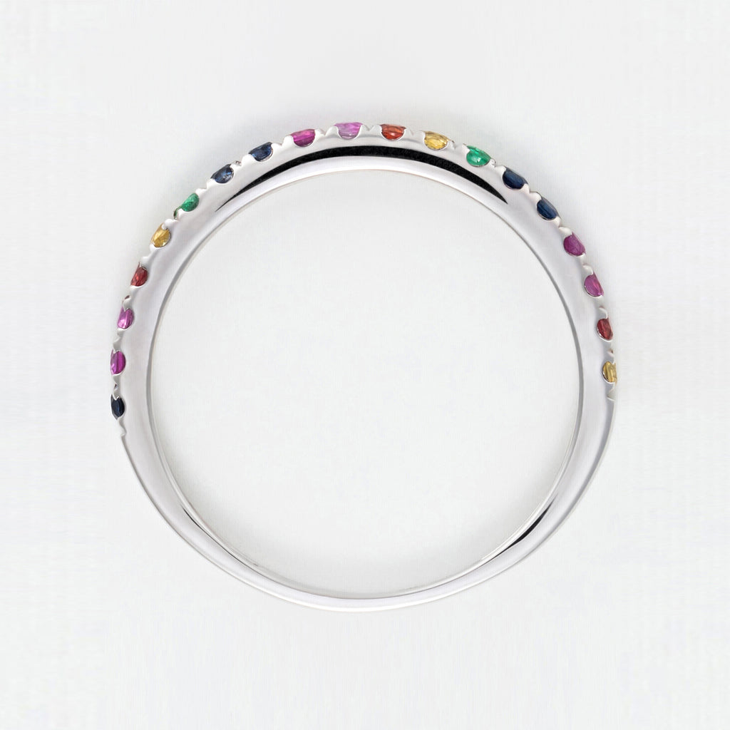 "Colorful Love" ring E0.04/2 R0.08/3 S0.13/5 Os0.06/3 Ps0.08/3 Ys0.07/2 - 375/1000 White Gold
