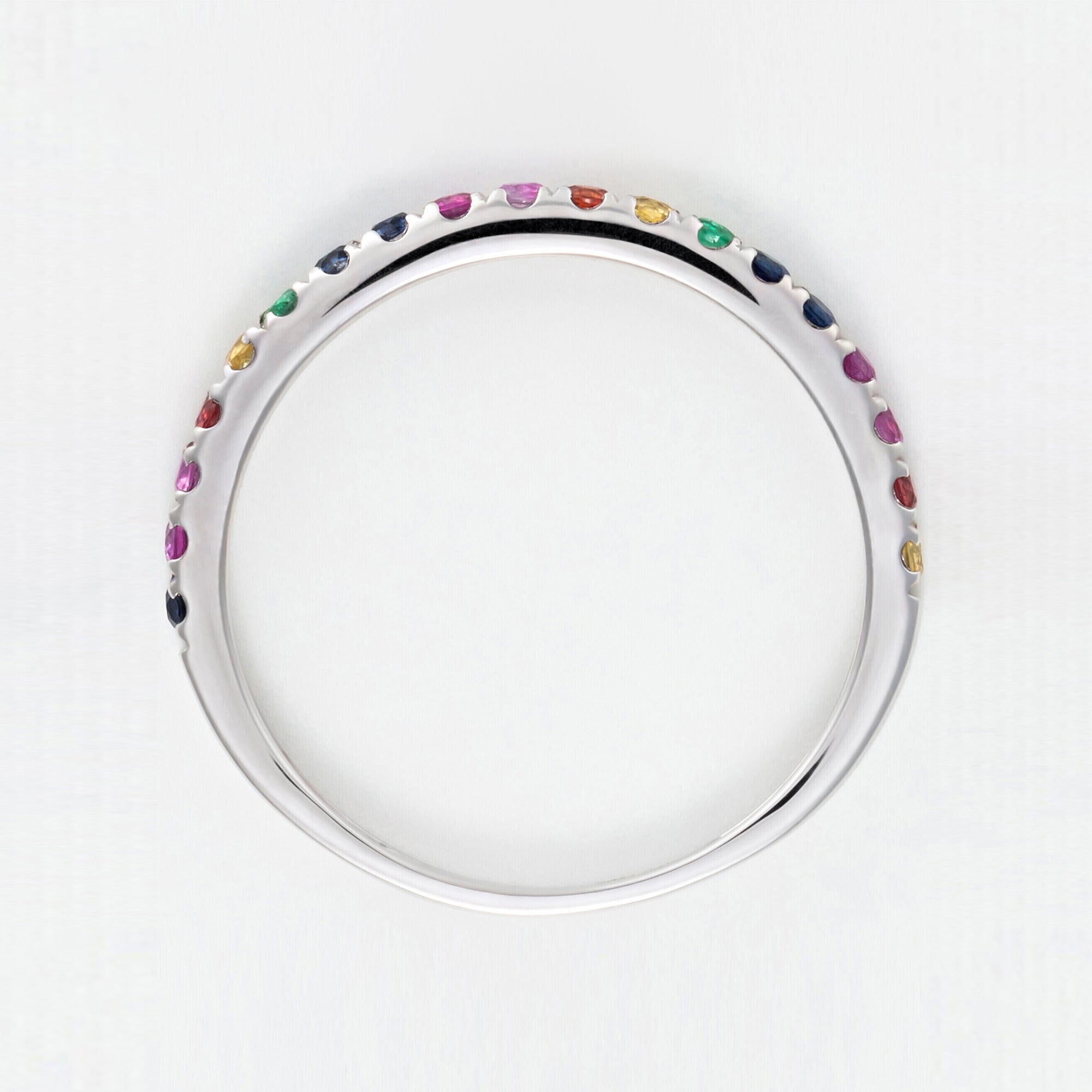 "Colorful Love" ring E0.04/2 R0.08/3 S0.13/5 Os0.06/3 Ps0.08/3 Ys0.07/2 - 375/1000 White Gold