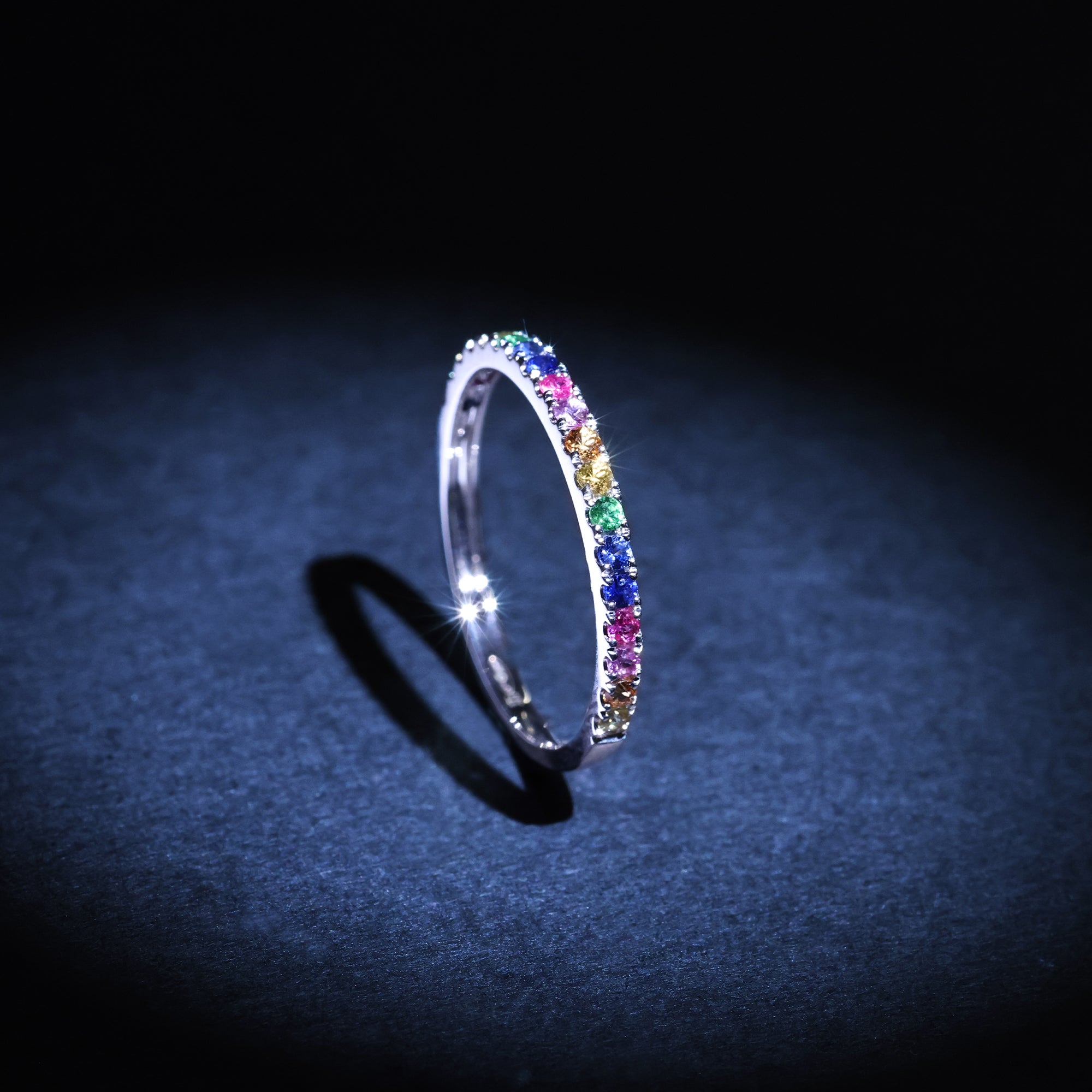 "Colorful Love" ring E0.04/2 R0.08/3 S0.13/5 Os0.06/3 Ps0.08/3 Ys0.07/2 - 375/1000 White Gold