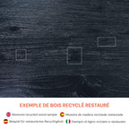 Eka - Tabouret En Bois De Teck Recyclé Peint En Noir
