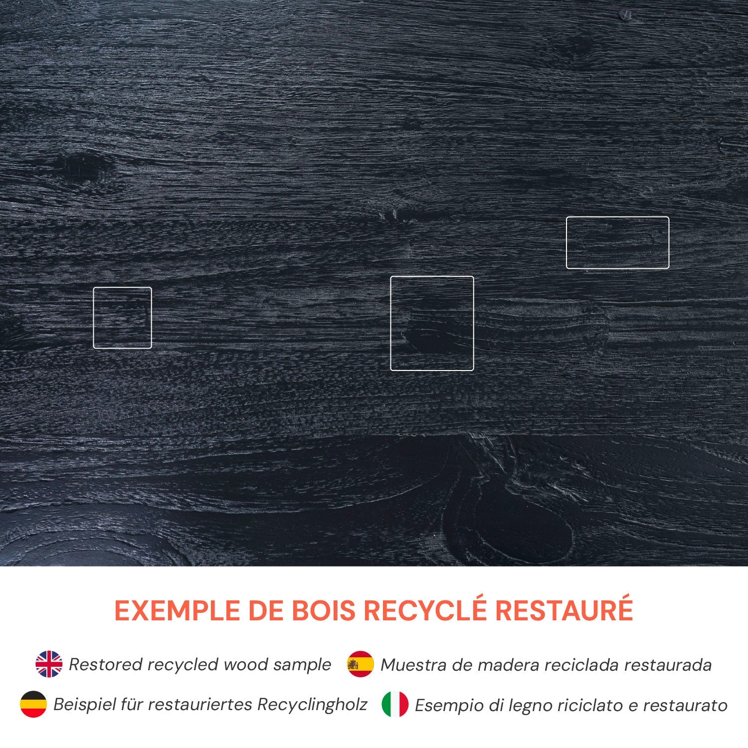 Eka - Tabouret En Bois De Teck Recyclé Peint En Noir
