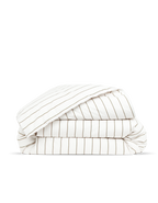 Housse De Couette - Percale De Coton - Rayé Olive