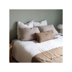 Linen Throw with Hand Embroidery - Boreal - Mocha
