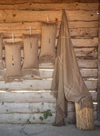 Linen Throw with Hand Embroidery - Boreal - Mocha