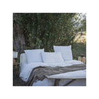 Linen Throw with Hand Embroidery - Boreal - Mocha