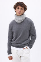 Komin Ze Splotem Warkoczowym Boreal – Jasnoszary – Unisex – 100% Kaszmir