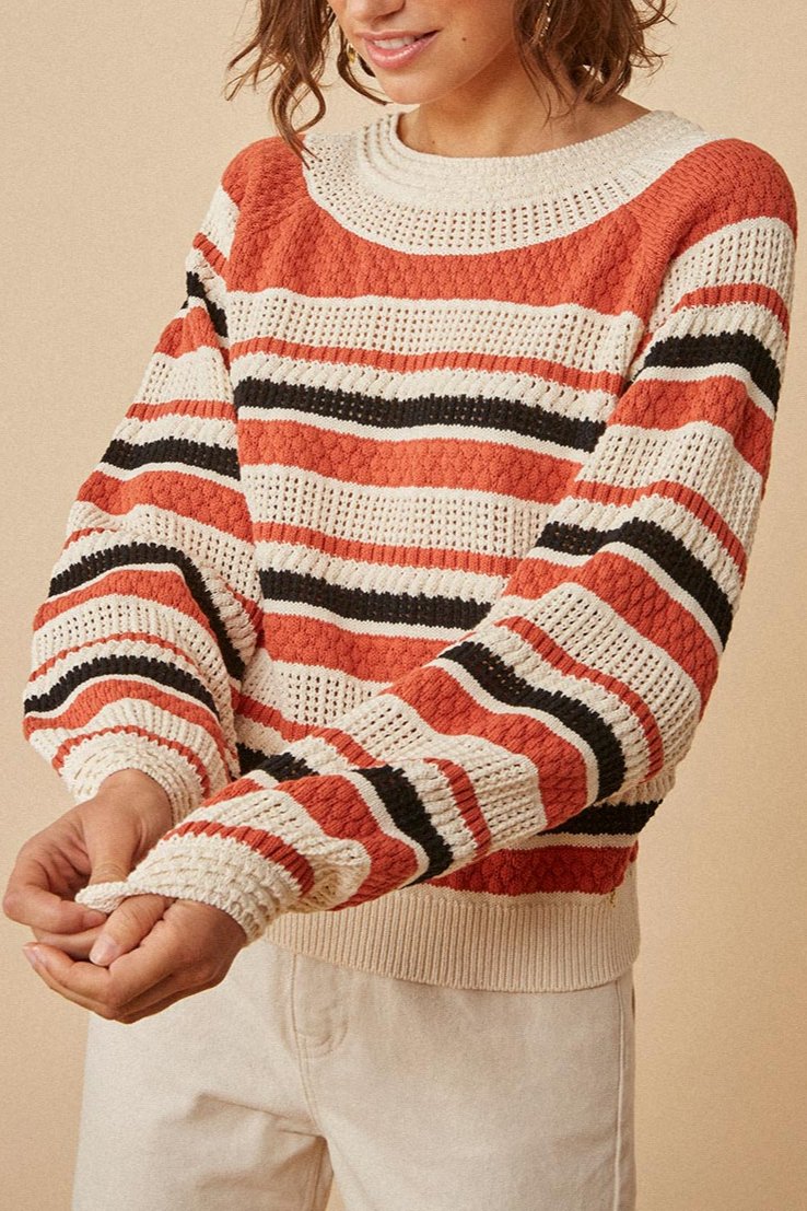 Pull Bouda - Terre Cuite/Noir