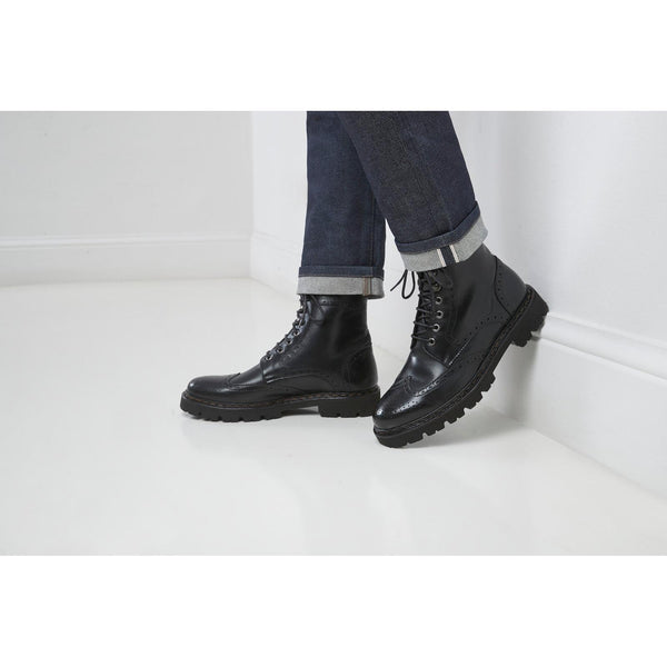 Bottines Derby À Bout D'Aile - Noir - Homme