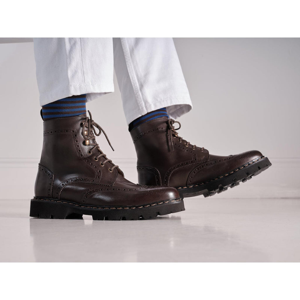 Bottines Derby À Bout D'Aile - Marron Foncé - Homme