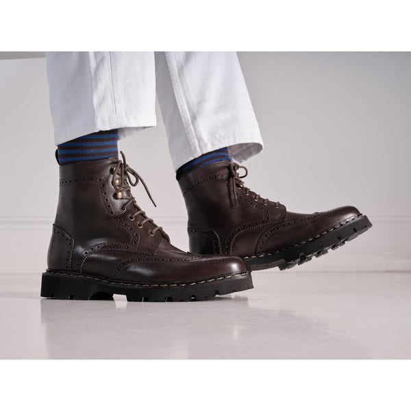 Bottines Derby À Bout D'Aile - Marron Foncé - Homme