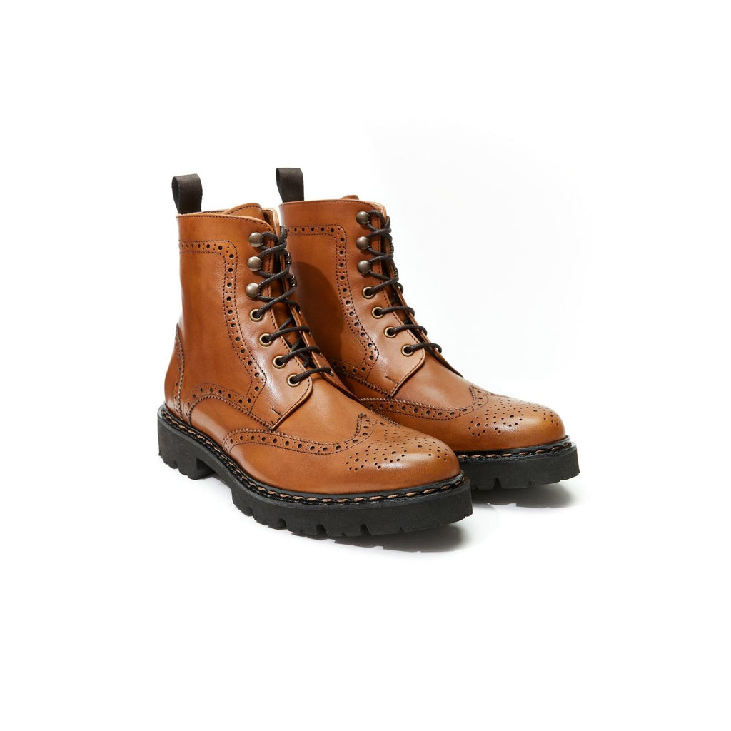 Bottines Derby À Bout D'Aile - Marron Brun - Homme