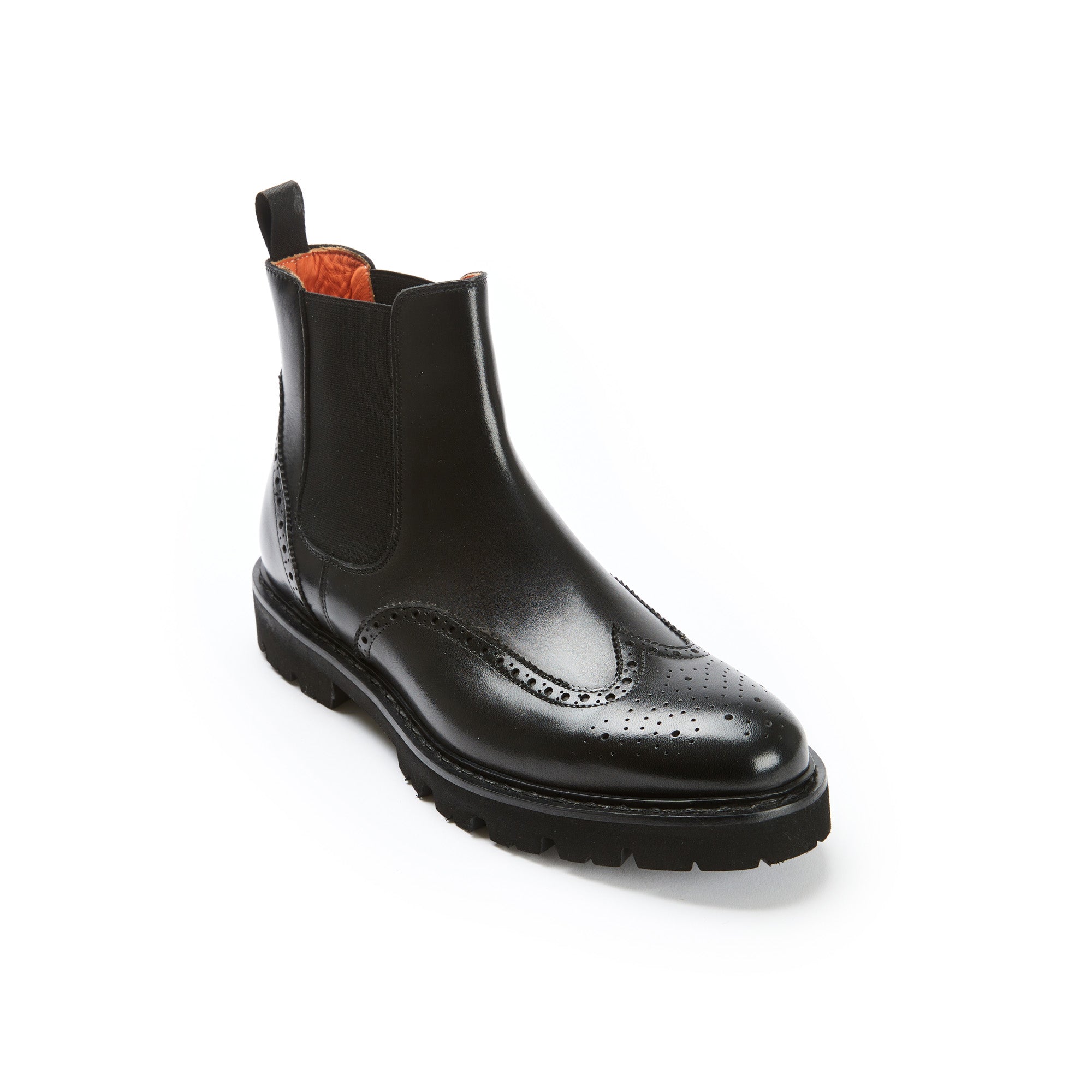 Chelsea Wingtip Ankle Boots - Black - Men