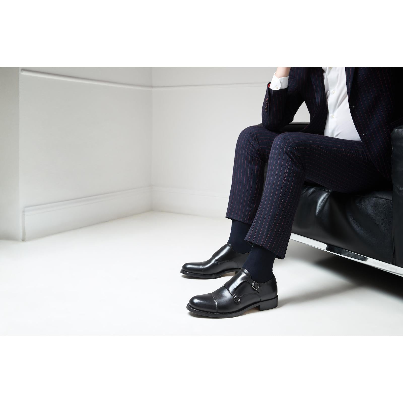 Monk Strap Bout Droit - Noir - Homme