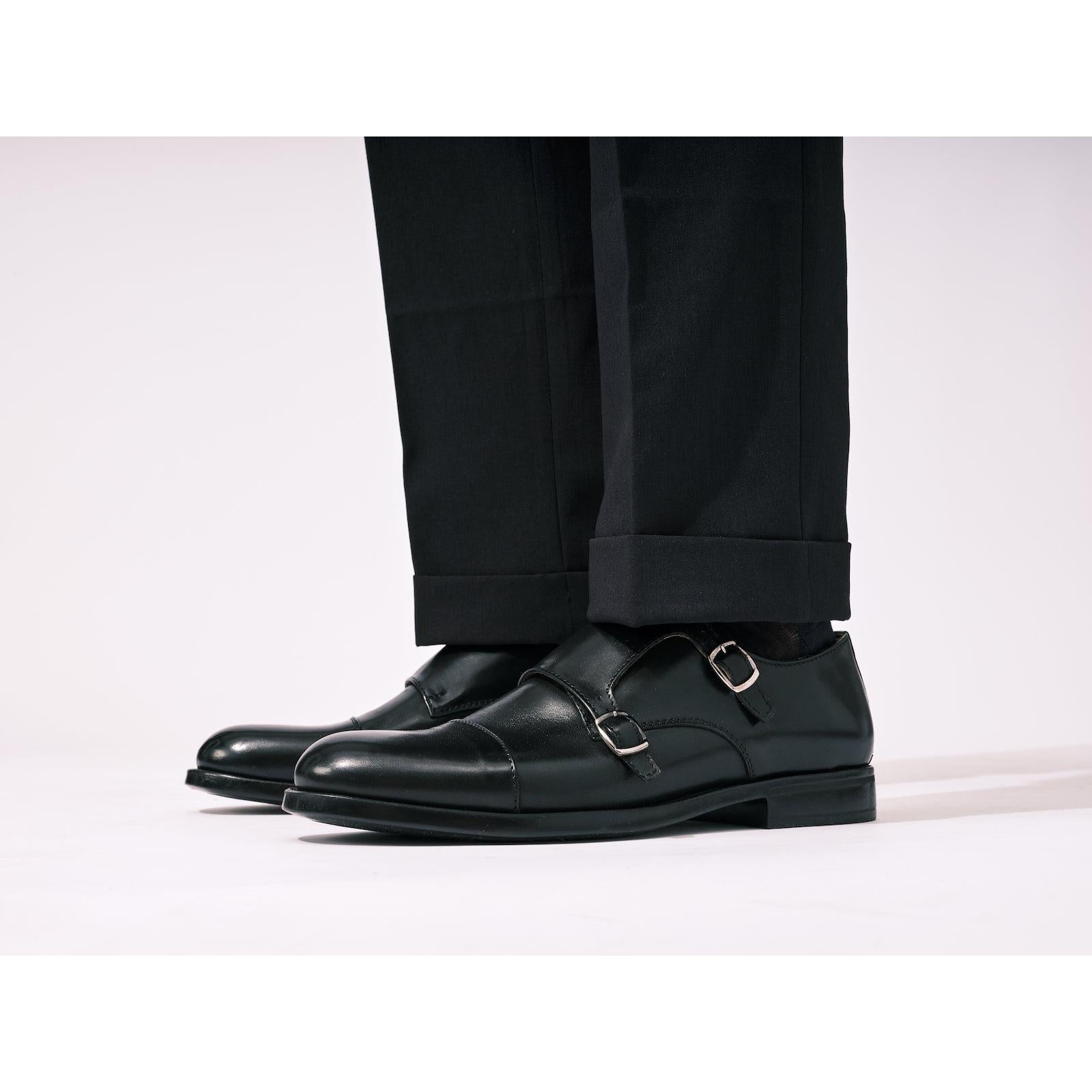 Monk Strap Bout Droit - Noir - Homme