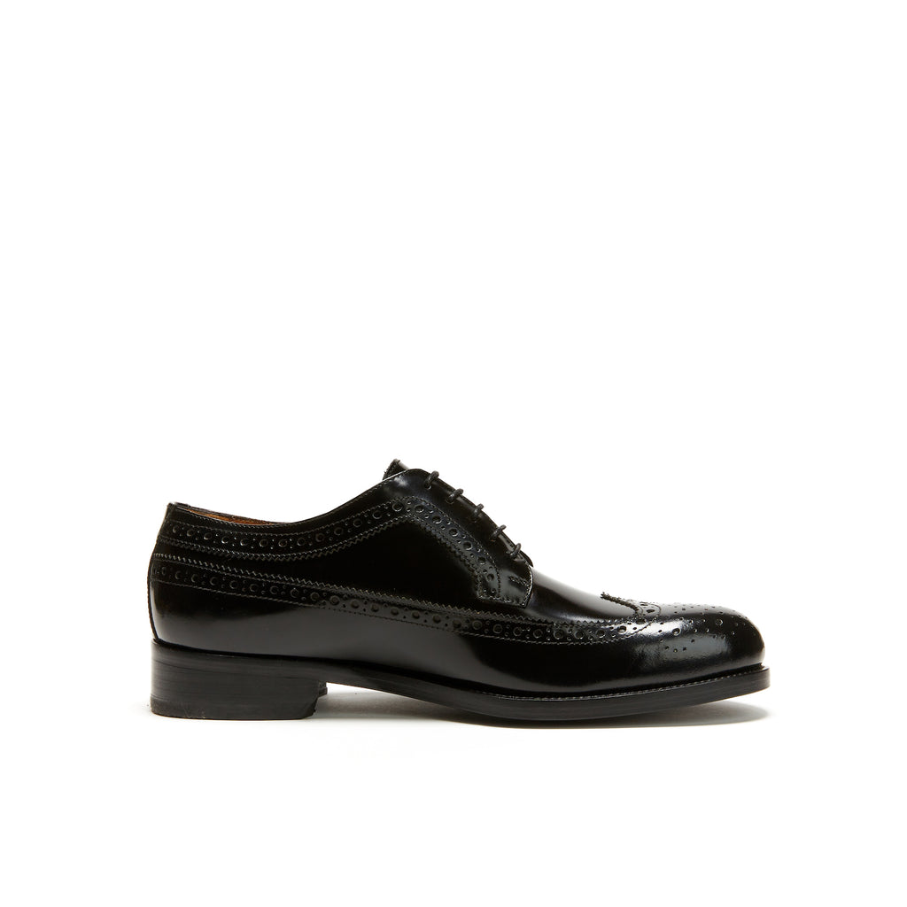 Derby À Pointe D'Aile Longue - Noir - Homme