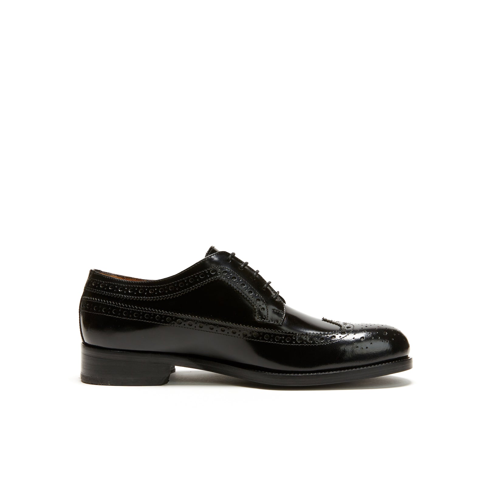 Derby À Pointe D'Aile Longue - Noir - Homme