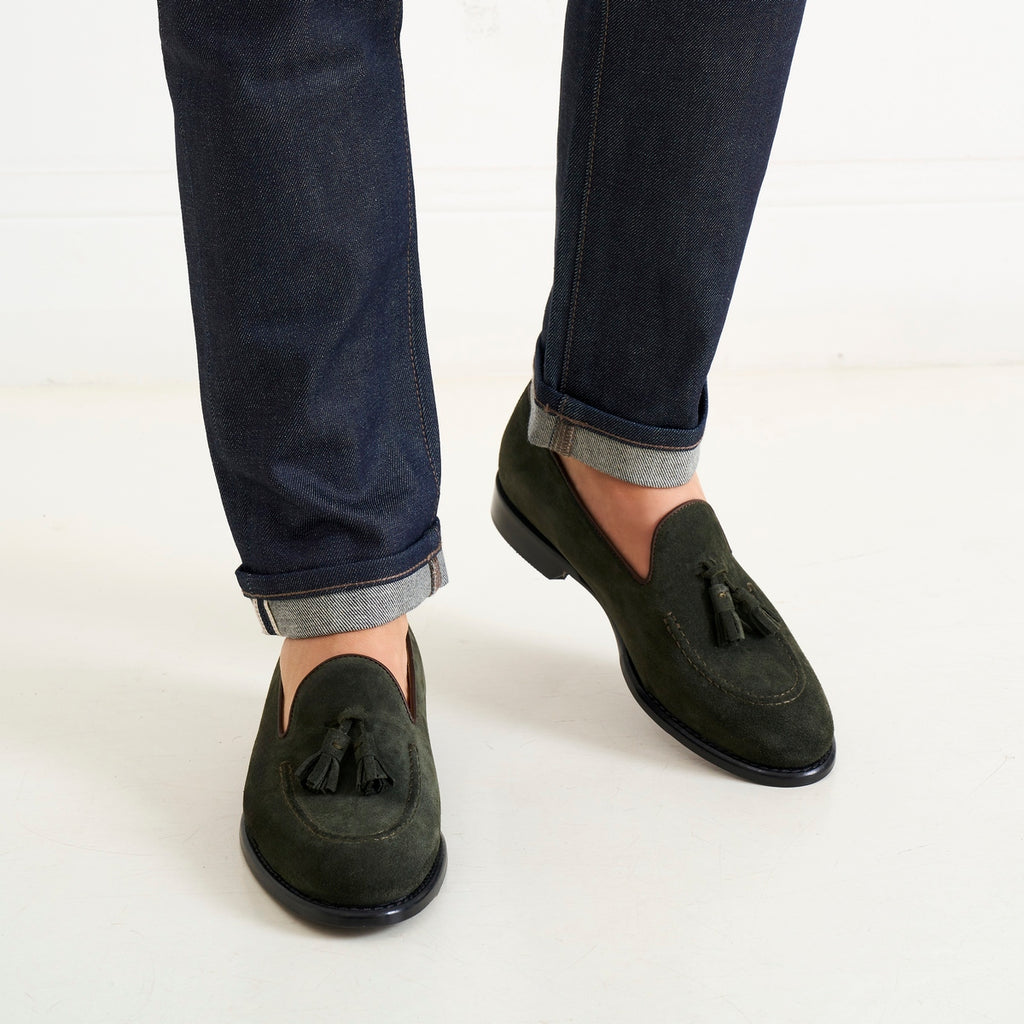 Mocassins À Pompom - Vert Forêt - Homme