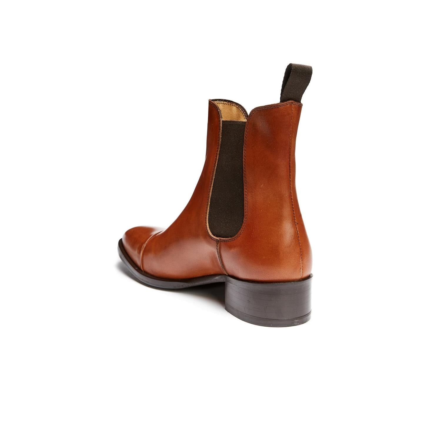 Chelsea Boots With Straight Toe - Tanned Brown - Women