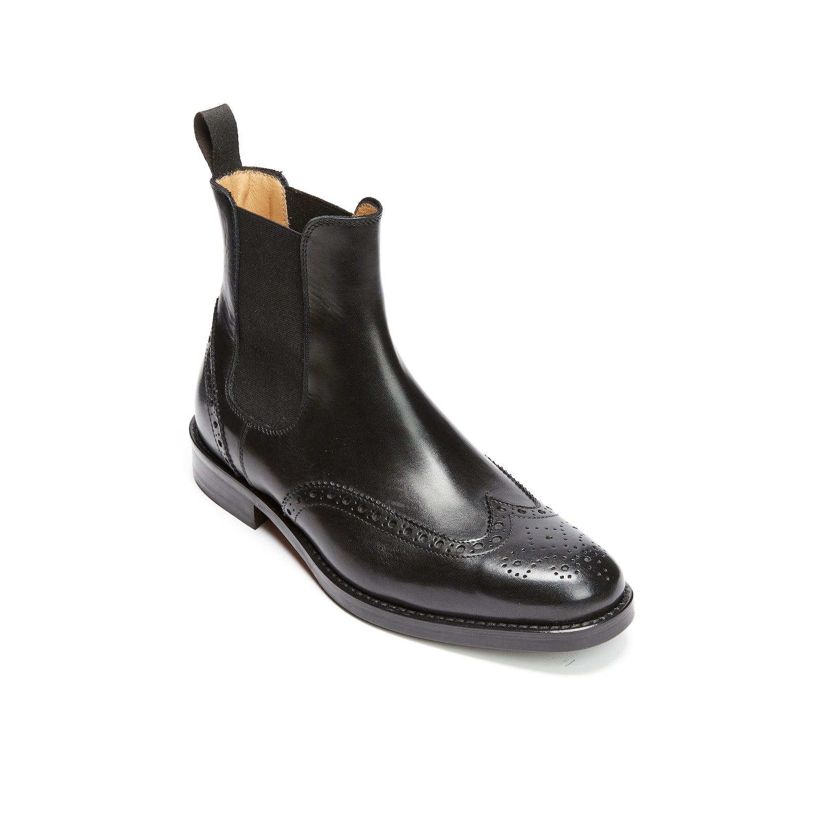 Wingtip Chelsea Boots - Black - Women