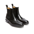 Wingtip Chelsea Boots - Black - Women