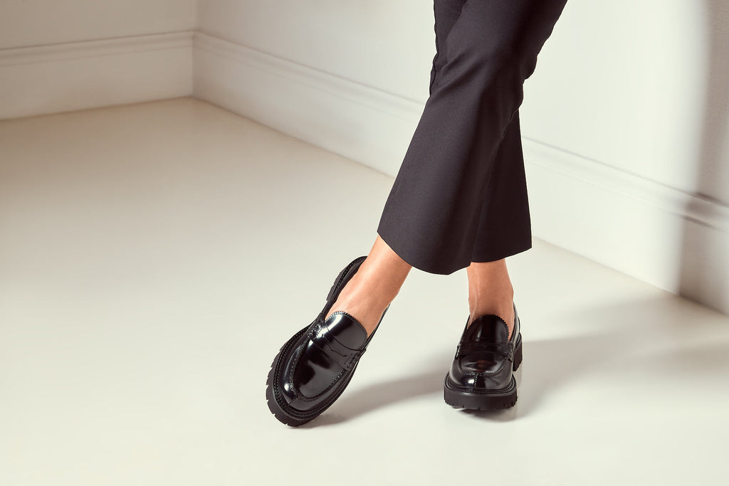British Passport - Penny Loafers - Black - Women