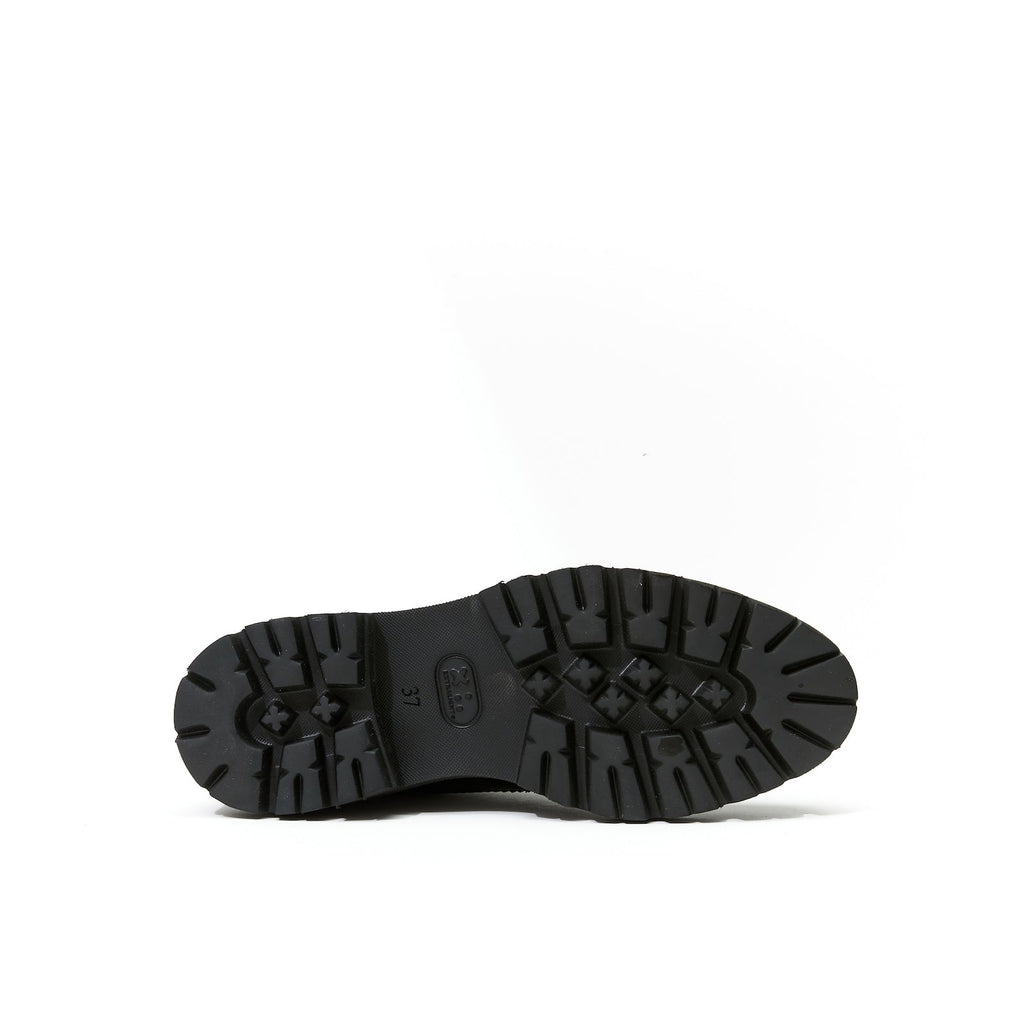 Wingtip Derby Ankle Boots - Black - Women
