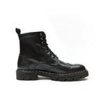 Wingtip Derby Ankle Boots - Black - Women