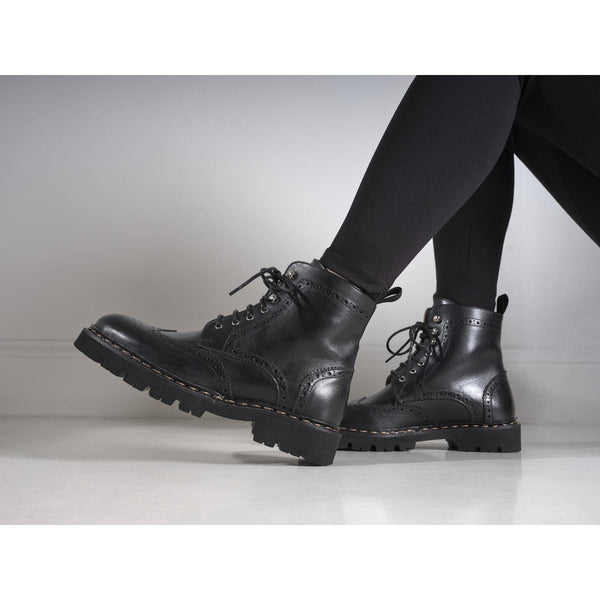 Bottines Derby À Bout D'Aile - Noir - Femme