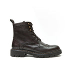 Wingtip Derby Ankle Boots - Dark Brown - Women