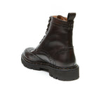Wingtip Derby Ankle Boots - Dark Brown - Women
