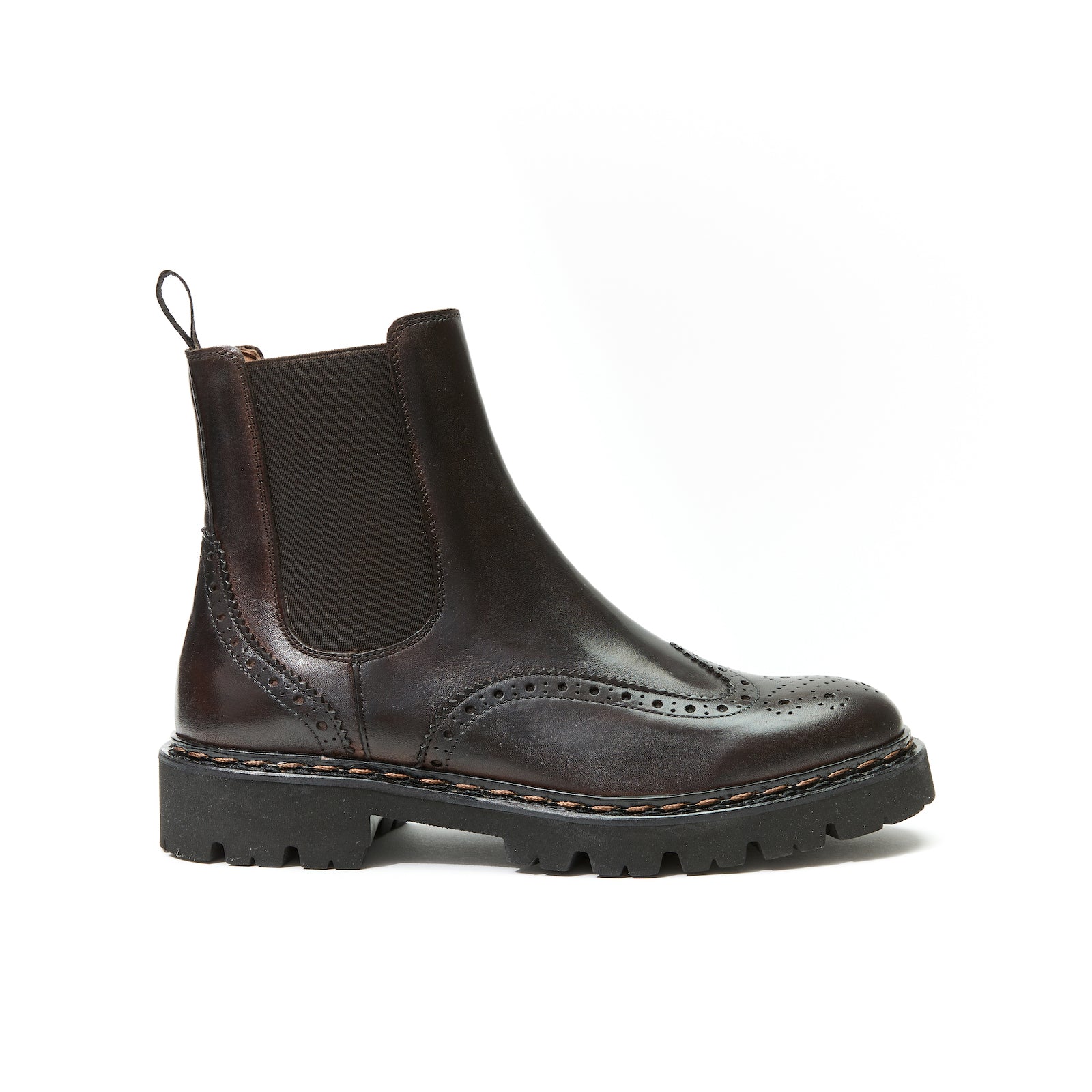 Botas Chelsea Wingtip - Marrón oscuro - Mujer