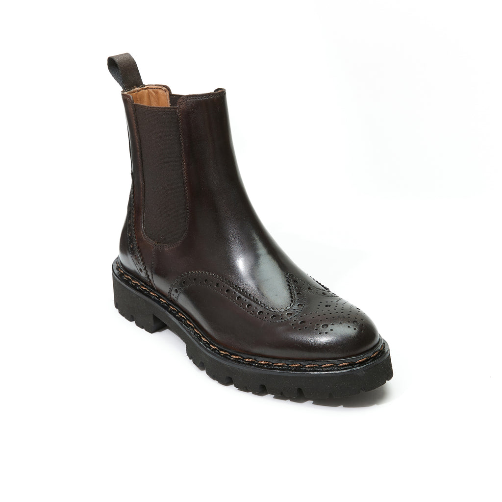 Botas Chelsea Wingtip - Marrón oscuro - Mujer